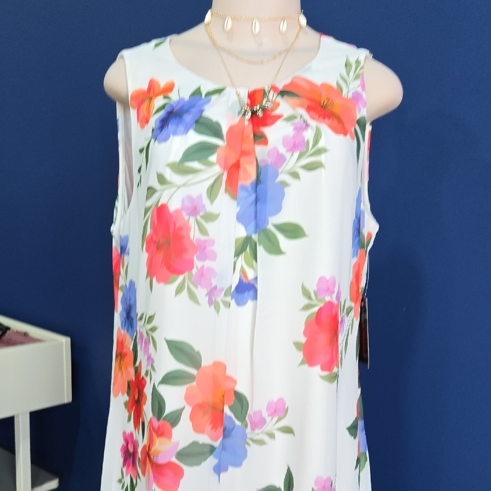 Jessica Howard Pink and Orange Sleeveless Blouse